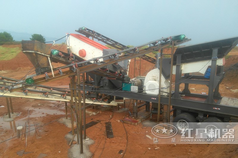 移動(dòng)三合一重錘破碎線現(xiàn)場