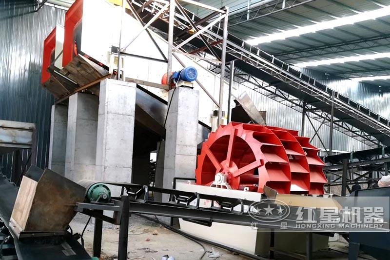 洗砂機現(xiàn)場，環(huán)保節(jié)能